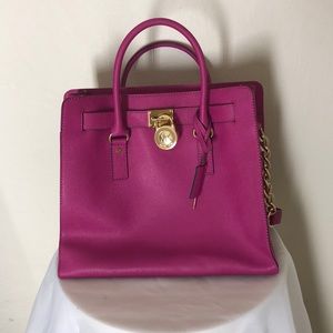 Michael Kors large pink Hamilton tote